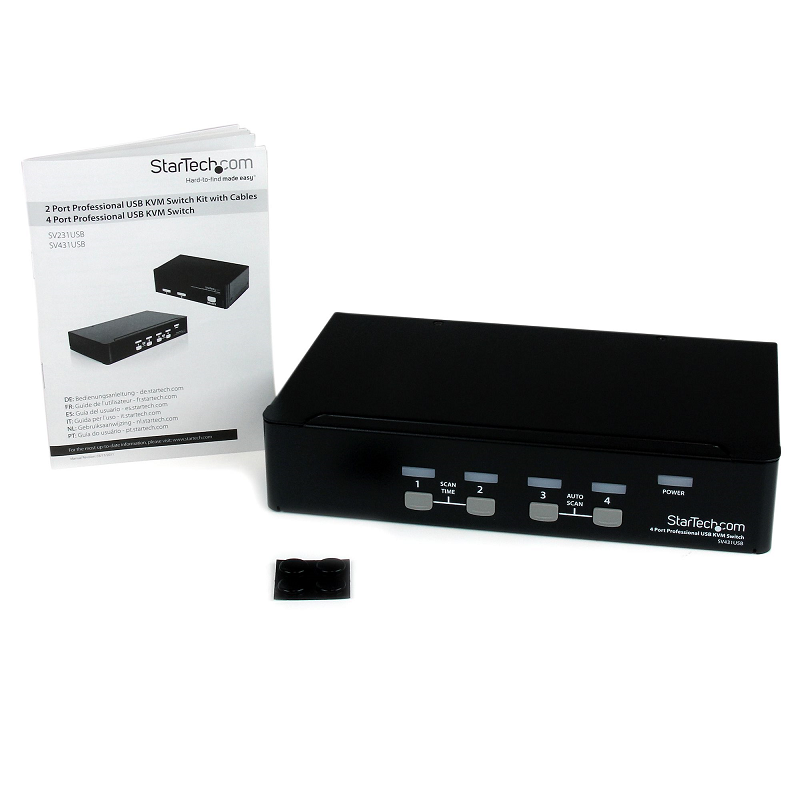 StarTech SV431USB 4 Port Professional VGA USB KVM Switch with Hub